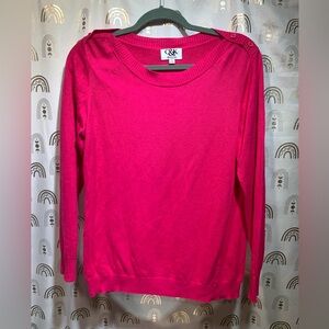 C&K California Vibrant Pink Knit Top